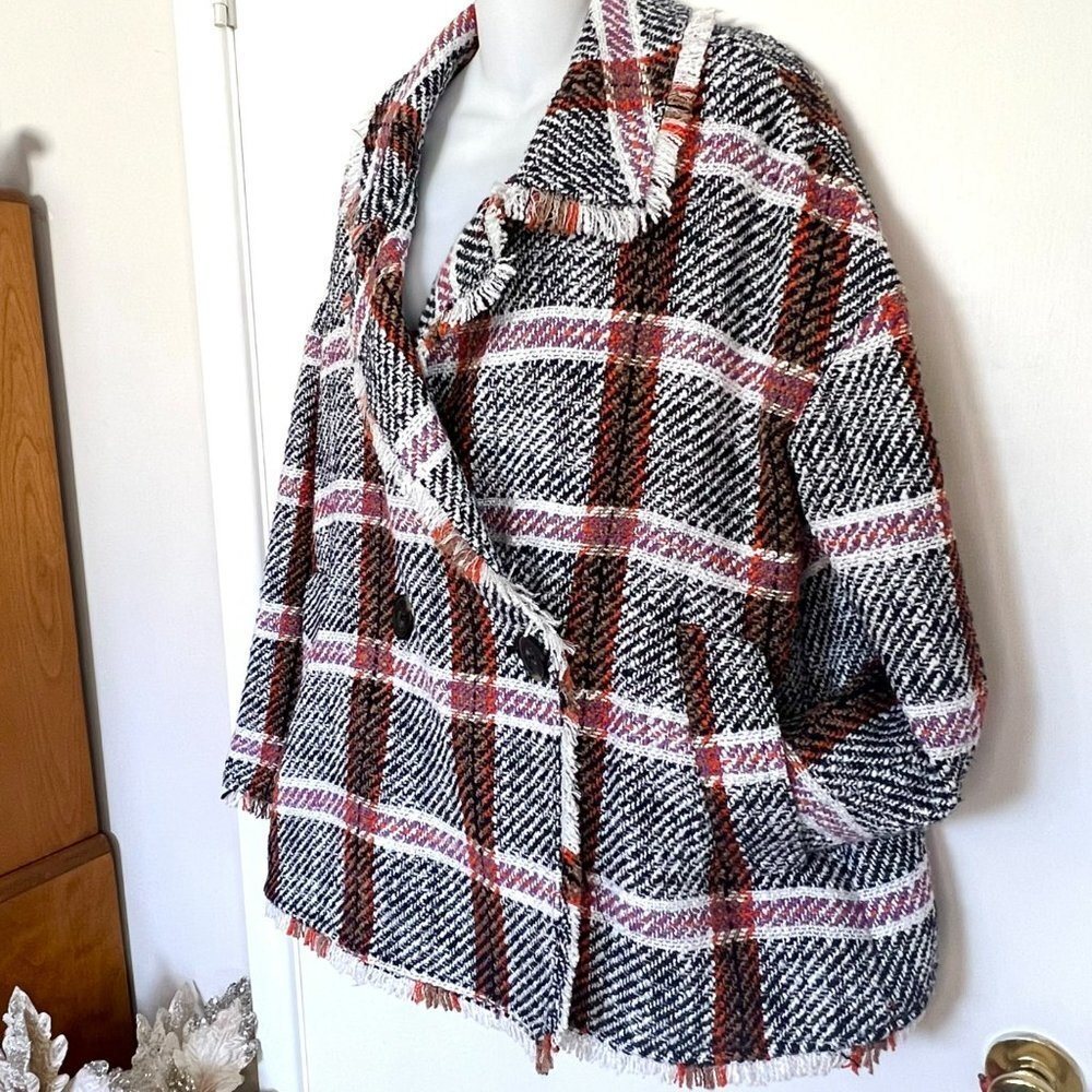 NWOT ANTHRO EVA FRANKO “CARRIE” DOUBLE BREASTED PLAID JACKET - Picture 6 of 15